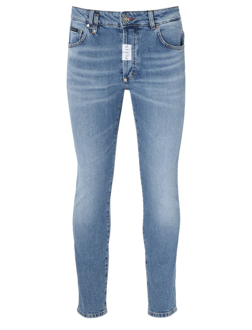 Jeans Skinny Philipp Plein in denim blu cobalto