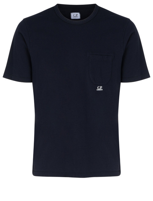 T-shirt C.P. Company in cotone blu con taschino