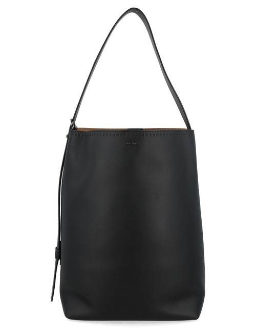 Max Mara Sac à provisions en cuir noir