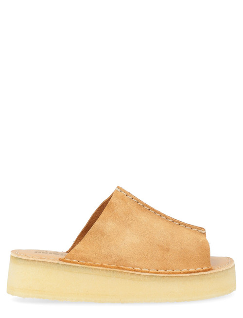 Sandale Clarks Original Wedge Slide en cuir-suède coloré