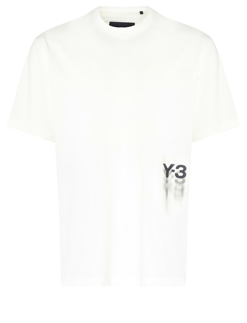 Camiseta Y-3 blanco con logotipo gráfico