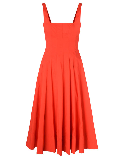 Red cotton midi dress Staud