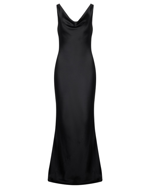 Long dress Norma Kamali in black satin