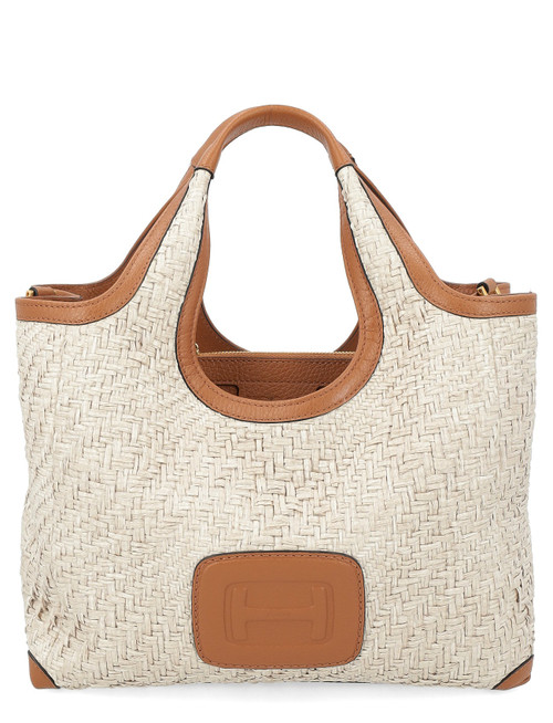 Bag Hogan H-Bag small raffia bag ivory color