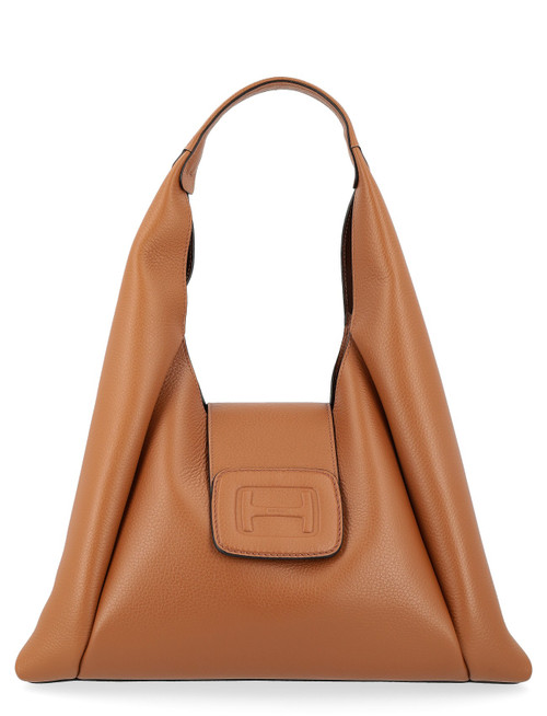 Sac Hogan H-Bag Hobo moyen en cuir marron