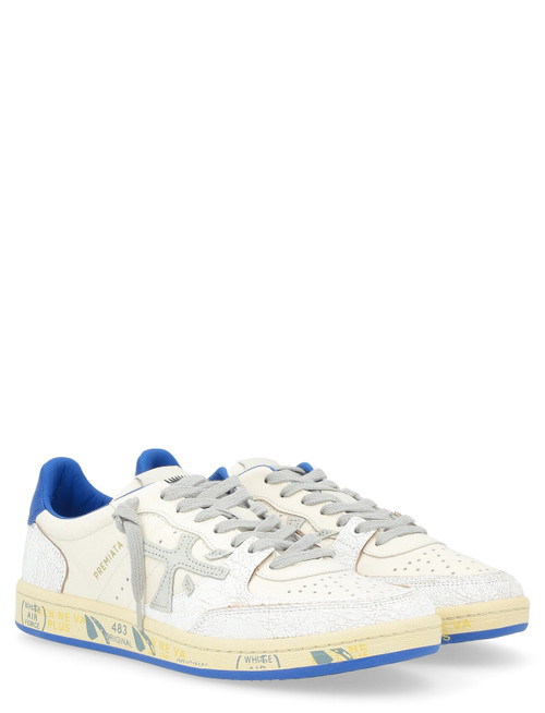 スニーカー PREMIATA Women Sneakers BSKTCLAD VAR 6780 WHITE BLUE White Sneaker Premiata Clay 6780 leather used effect
