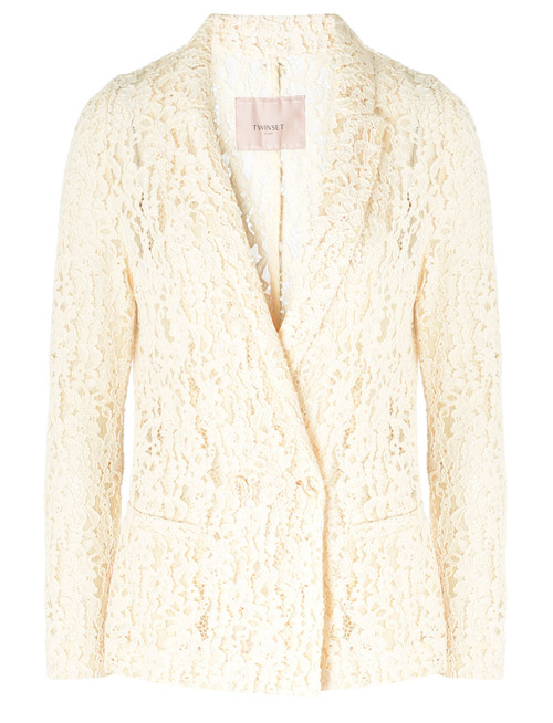 Ivory macramé lace blazer jacket Twinset