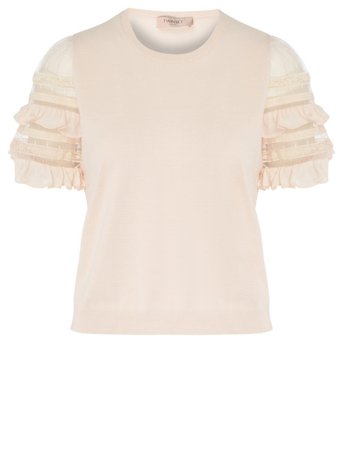 T-shirt Twinset short sleeve ivory color