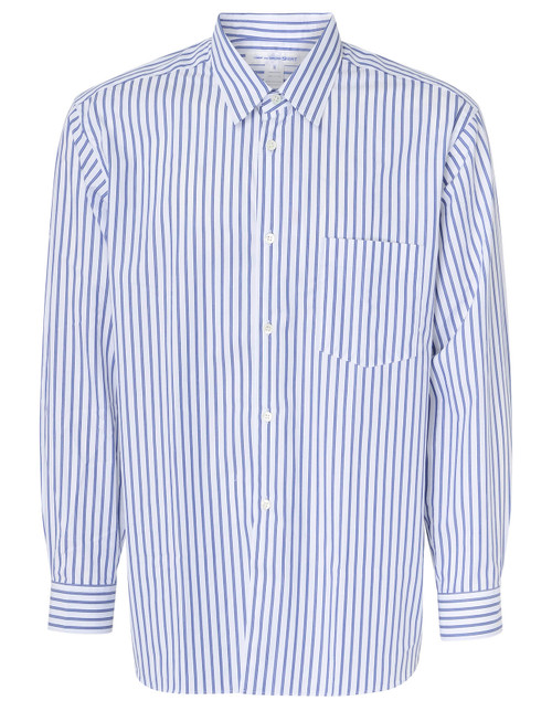 Camicia Comme Des Garçons Shirt a righe bianche e blu