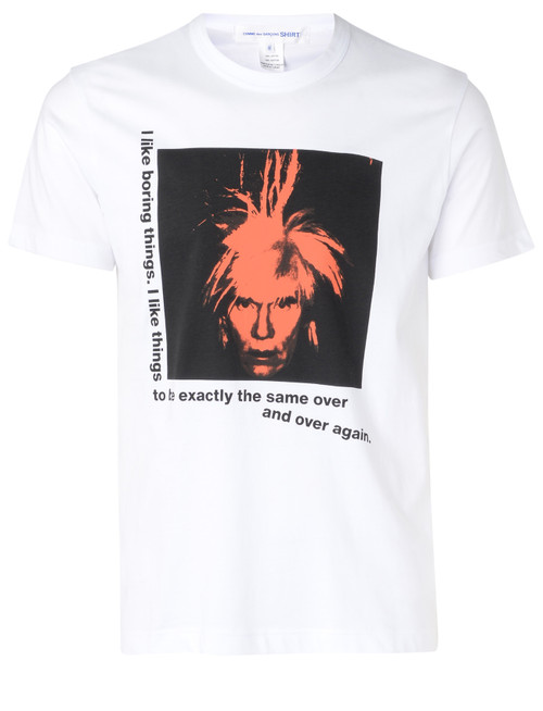 T-Shirt Comme Des Garçons bianca con stampa Andy Warhol