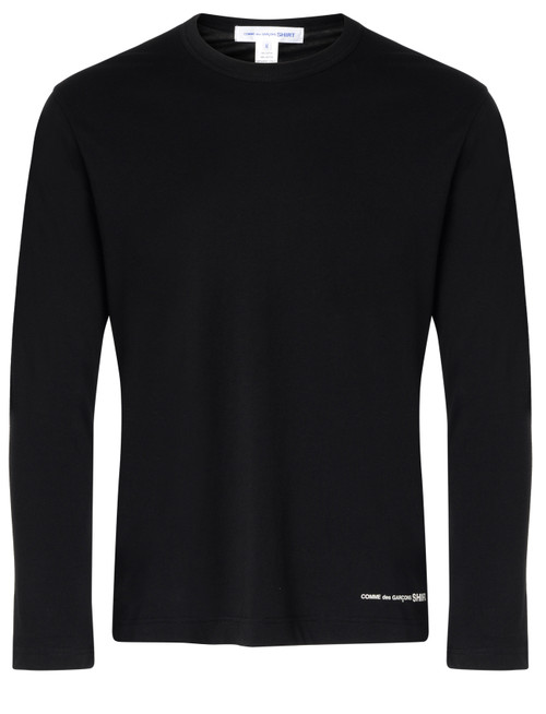 T-shirt Comme des Garçons Shirt in cotone nera a maniche lunghe