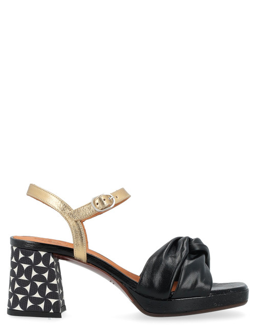 Sandale Chie Mihara Gelia en cuir noir et or