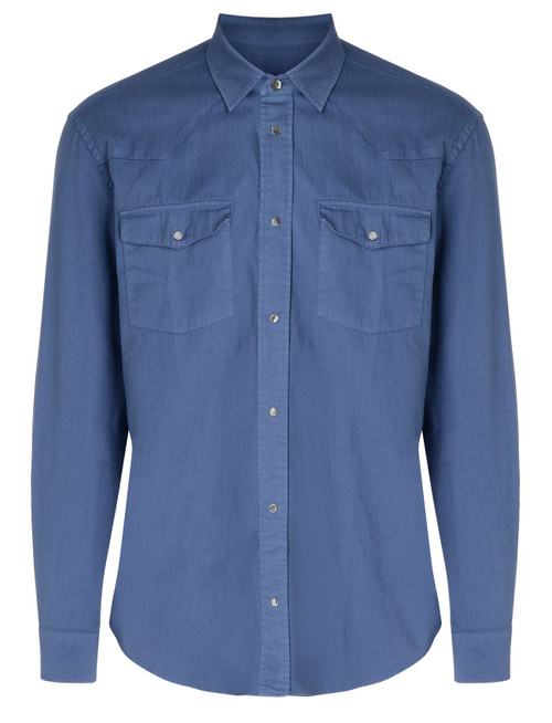 Dondup Camisa tejana de algodón azul
