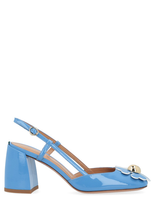 Slingback A.Bocca in patent leather with maxi flower