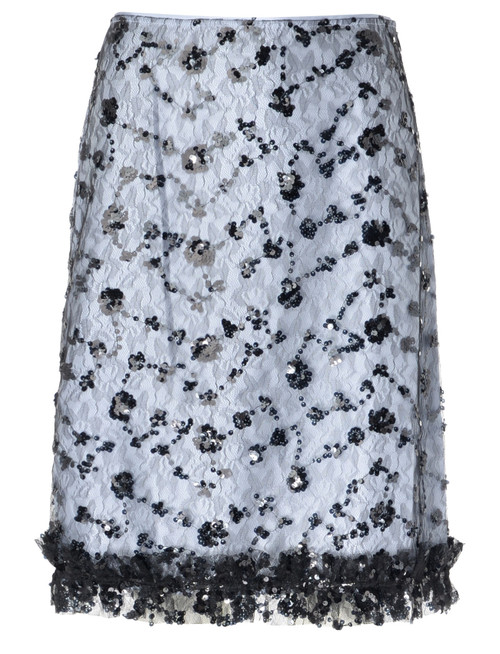 Skirt Ganni in blue lace with sequins