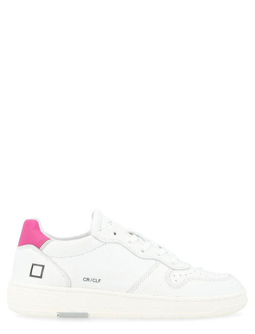 Sneaker D.A.T.E. Court Calf in white and pink leather