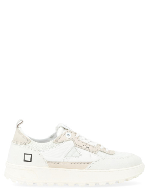 Sneaker D.A.T.E. Kdue Hybrid in tessuto tecnico e pelle bianca e beige