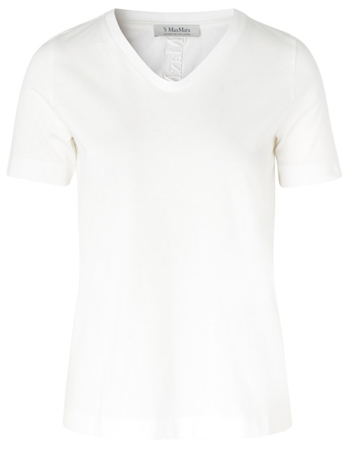 T-shirt 'S Max Mara mit weißem V-Ausschnitt