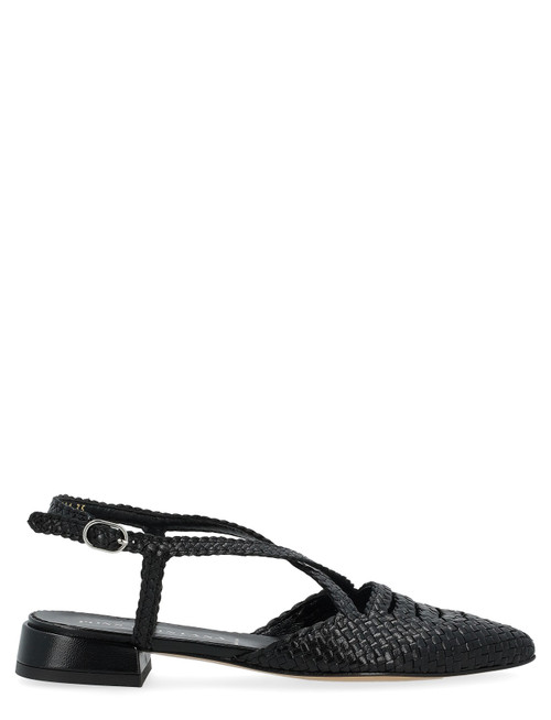 Sandal Pons Quintana Sonia in black woven leather