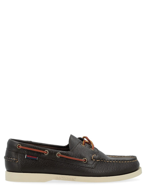 Moccasin Sebago Portland brown grained leather