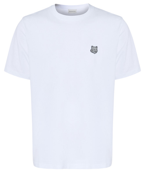 T-Shirt Maison Kituné Bold Fox Head in cotone bianco