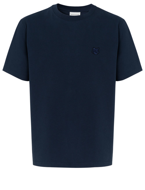 T-Shirt Maison Kituné Bold Fox Head blu navy