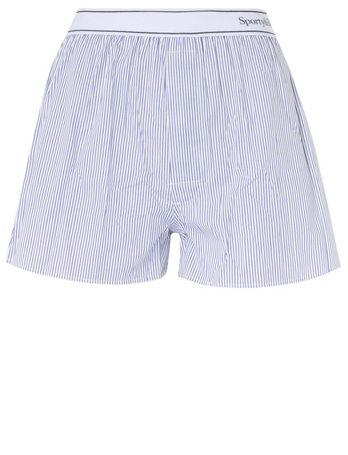 Boxer Shorts Sporty & Rich  à rayures bleues et blanches