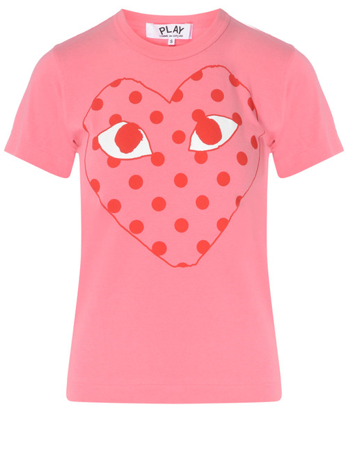 T-Shirt  Comme Des Garçons Play rosa con maxi cuore rosso