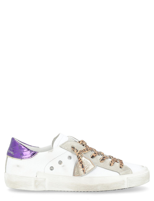 Sneaker Philippe Model Paris X white and purple sneaker with animal details