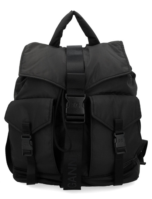 Ganni backpack Ganni black technical fabric
