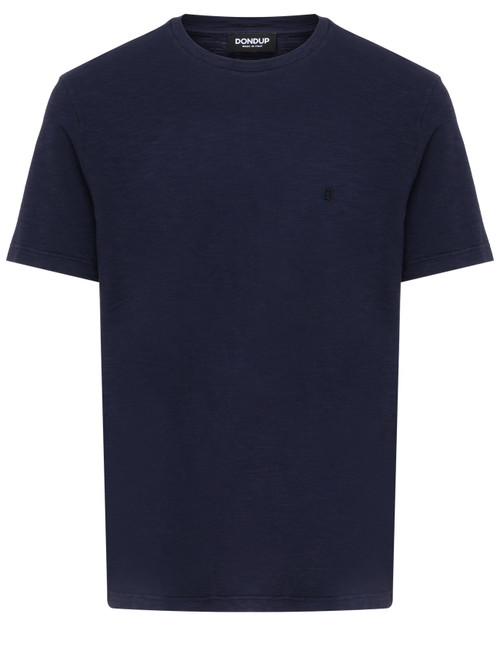 T-shirt girocollo Dondup in jersey fiammato blu