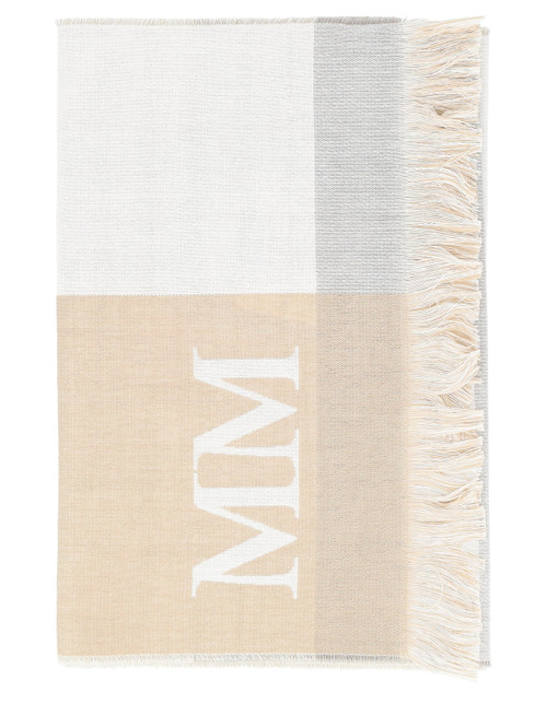 MAX MARA| (CORONA (16541017 002 / 16541017600 002)) Max Mara MM Corona cotton jacquard beige stole | H-Brands