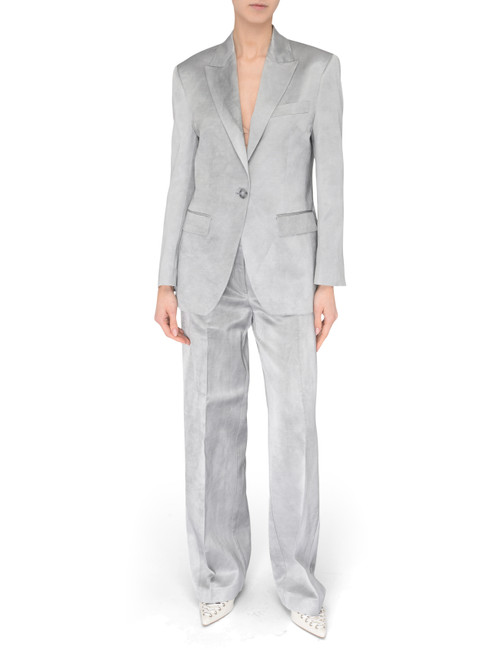パンツ PINKO 104805 A2BP I53 Trousers Grey Pinko pants in gray slub satin | H-Brands