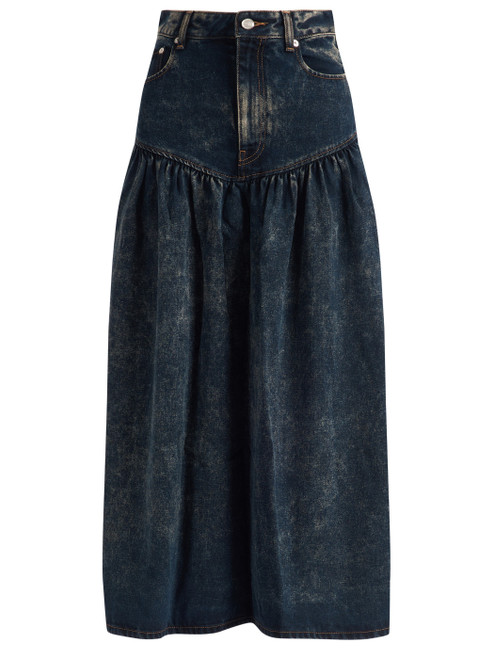 Falda Ganni en denim negro lavado  Falda Ganni en denim negro lavado