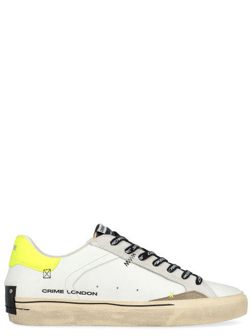Zapatilla Crime London Distressed Deconstructed de piel blanca
