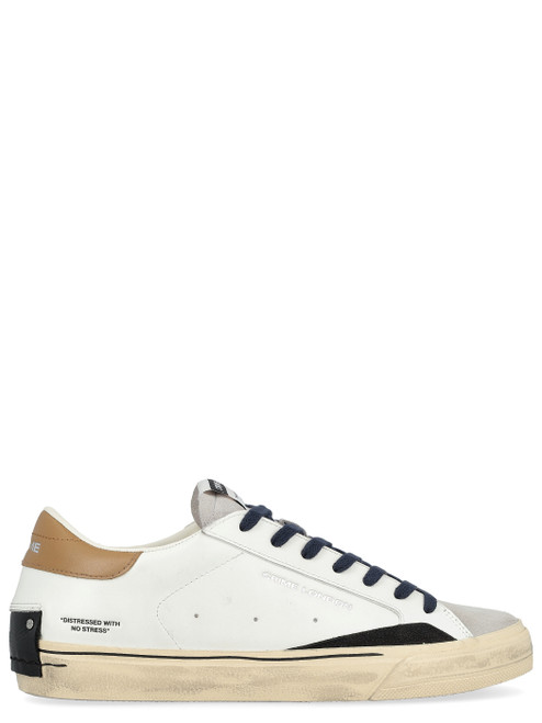 Zapatilla Crime London Distressed 2.0 en piel blanca