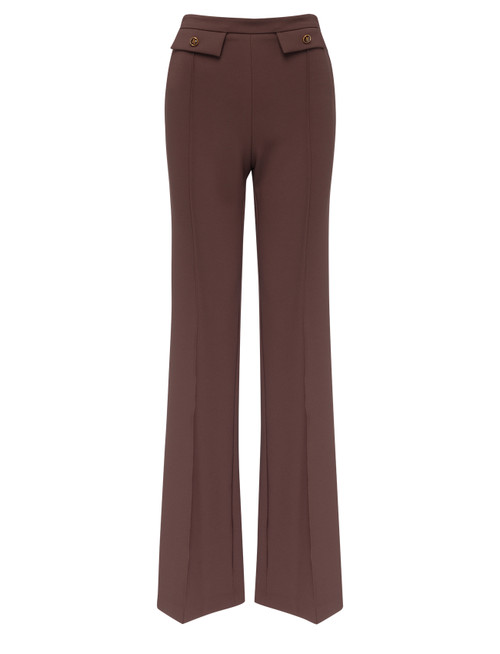 Pantalones de crepé marrón Elisabetta Franchi Pantalones de crepé marrón Elisabetta Franchi