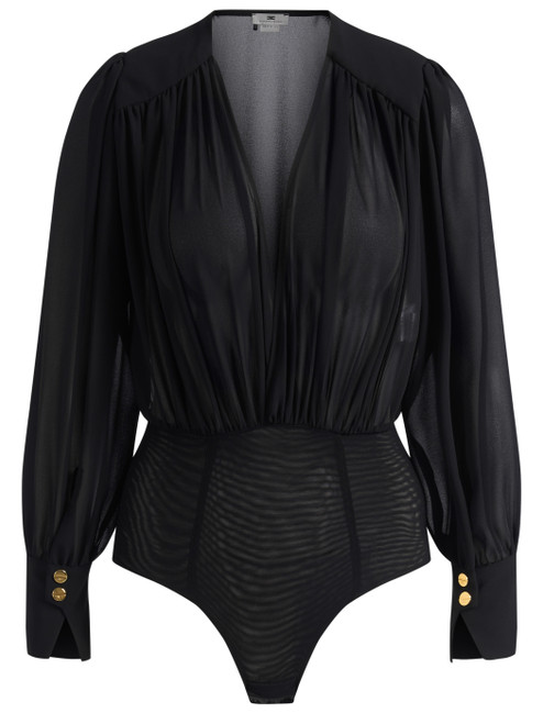 Body Elisabetta Franchi in georgette nero Body Elisabetta Franchi in georgette nero