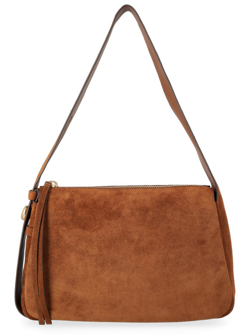 Borsa Tory Burch modello Romy in suede marrone Borsa Tory Burch modello Romy in suede marrone