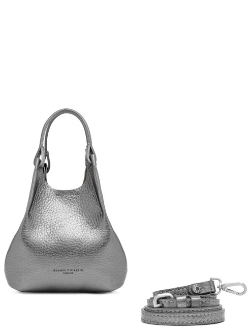 Gianni Chiarini Dua Mini bolso de cuero plateado
