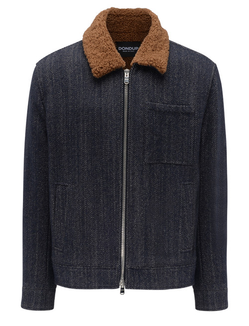 Giubbino Dondup in cotone effetto denim blu 