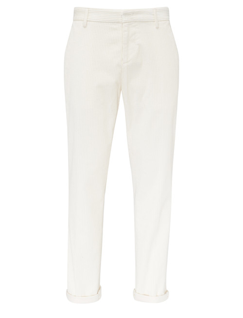 Pantalone Dondup Gaubert Relax in velluto a coste bianco
