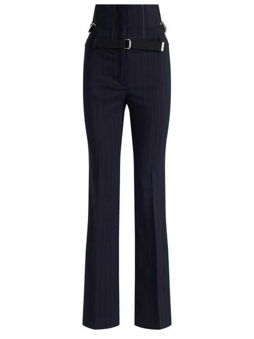 Pinko Piadina pantalón bustier de lana poliéster a rayas azul Pinko Piadina pantalón bustier de lana poliéster a rayas azul