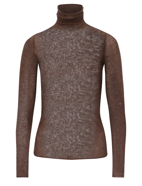 Jersey Pinko Moss de lana marrón 