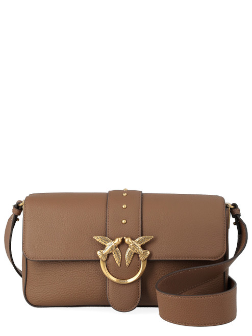 Pinko Classic Love Bag Slouchy en piel granulada marrón