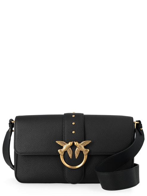Pinko Classic Love Bag Slouchy en piel granulada negra