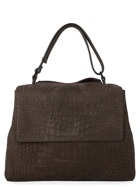 Bolso Orciani Sveva Cocco Medium nobuck marrón oscuro