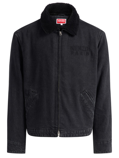 Giacca Kenzo 'KENZO Happy Tiger' in denim nera Giacca Kenzo 'KENZO Happy Tiger' in denim nera