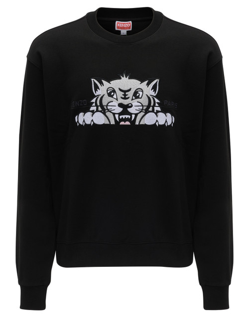 Felpa Kenzo Happy Tiger in cotone nero Felpa Kenzo Happy Tiger in cotone nero