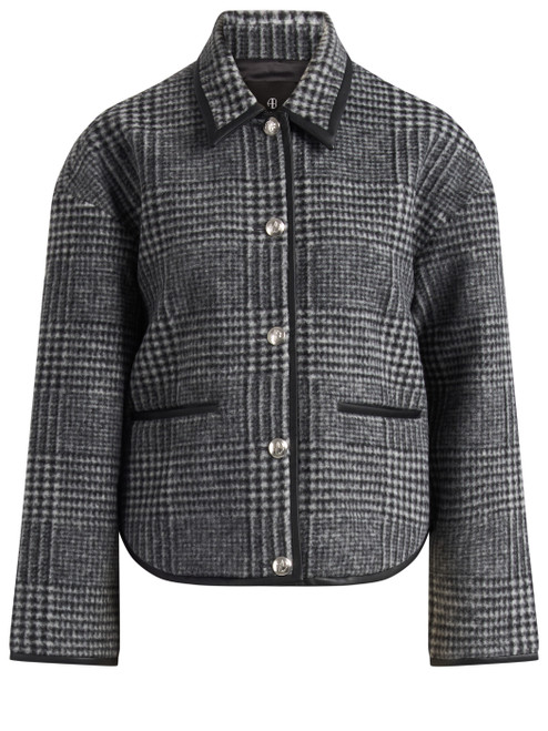 Chaqueta Anine Bing Camden en mezcla de lana a cuadros negros y grises Chaqueta Anine Bing Camden en mezcla de lana a cuadros negros y grises
